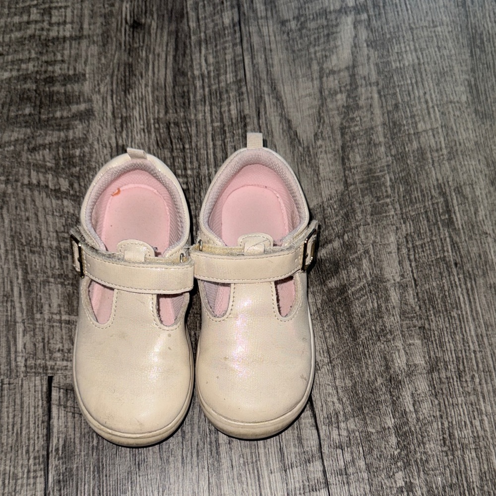 2/$5- Stride Rite Gold Metallic Mary Jane Shoes